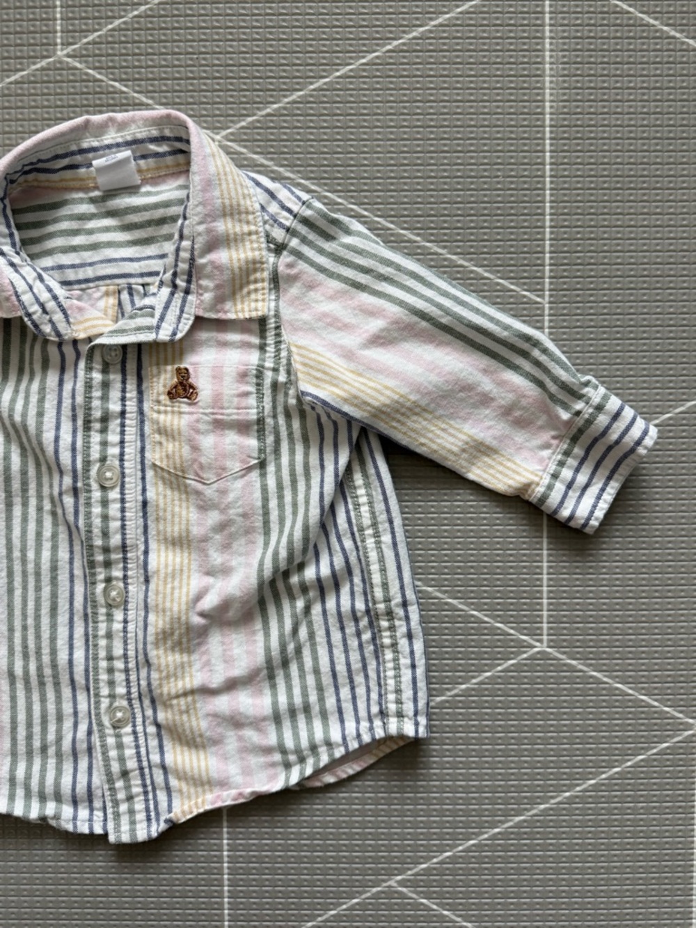 Gap|Baby boy cotton Striped Pastel Button-Front long sleeve shirt••6-12M,Classic